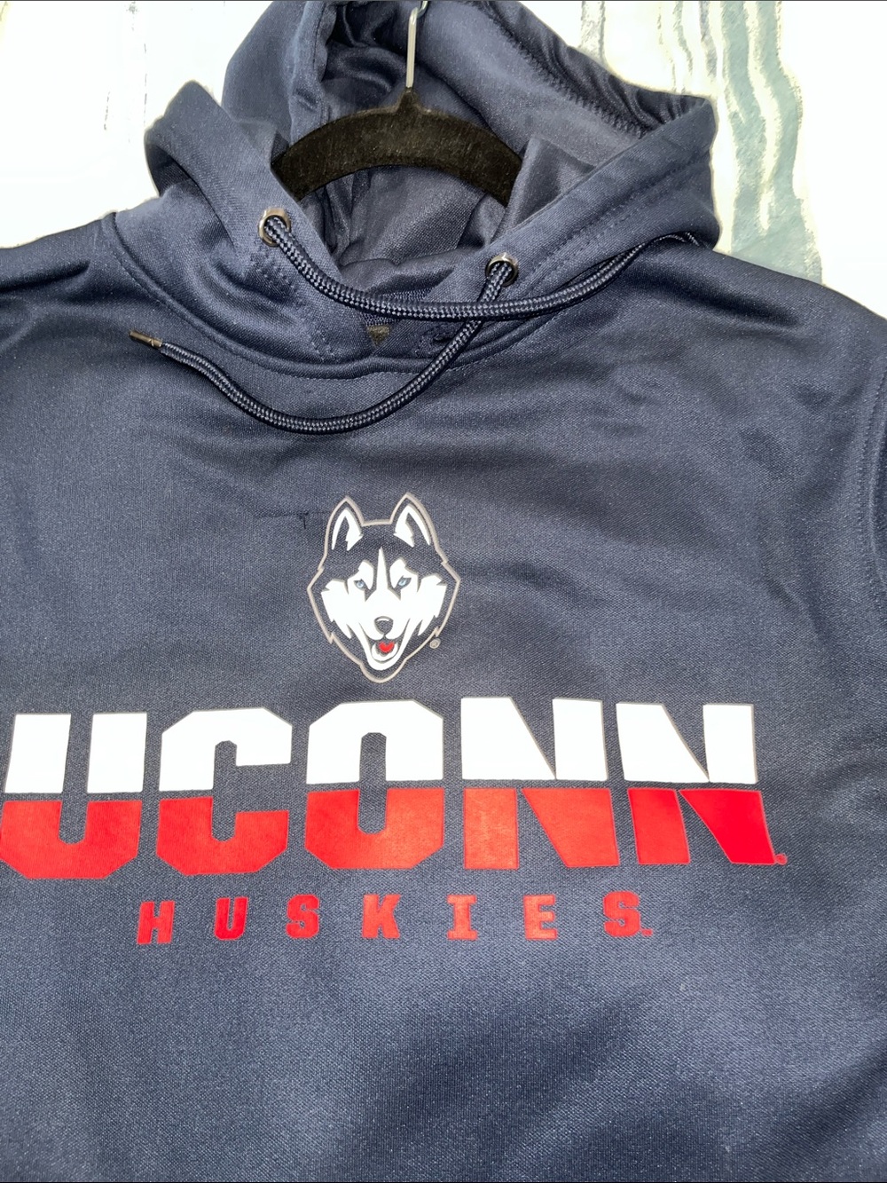 UConn Huskies Navy Blue Pullover Hoodie - Men's Hoodie Medium - Picture 7 of 8